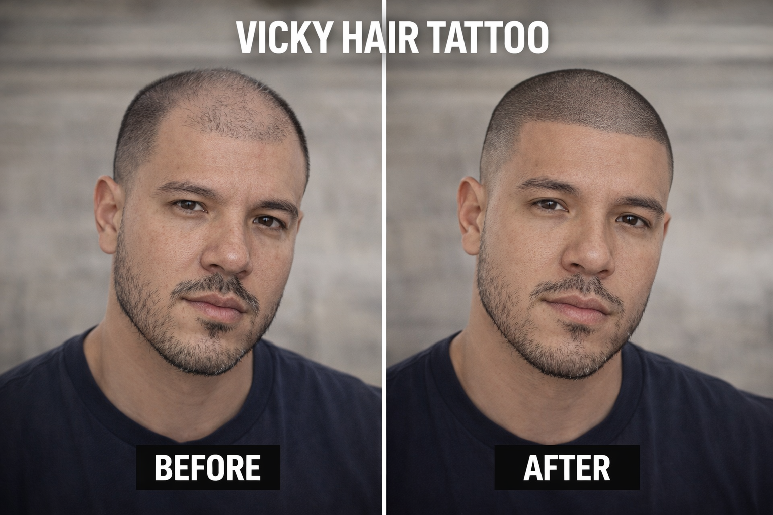 hairline tattoo before and after